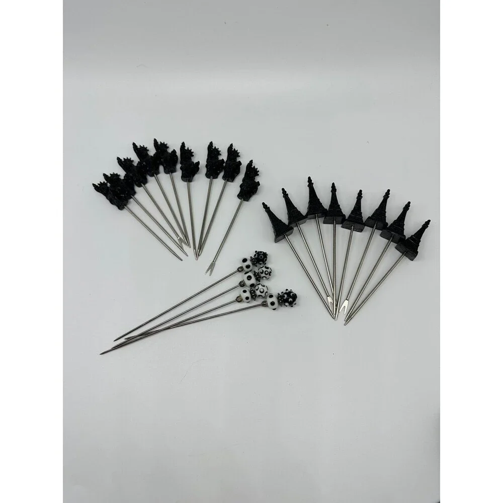 Vintage Party Picks Eiffel Tower Statue of Liberty Set Assorted Skewer